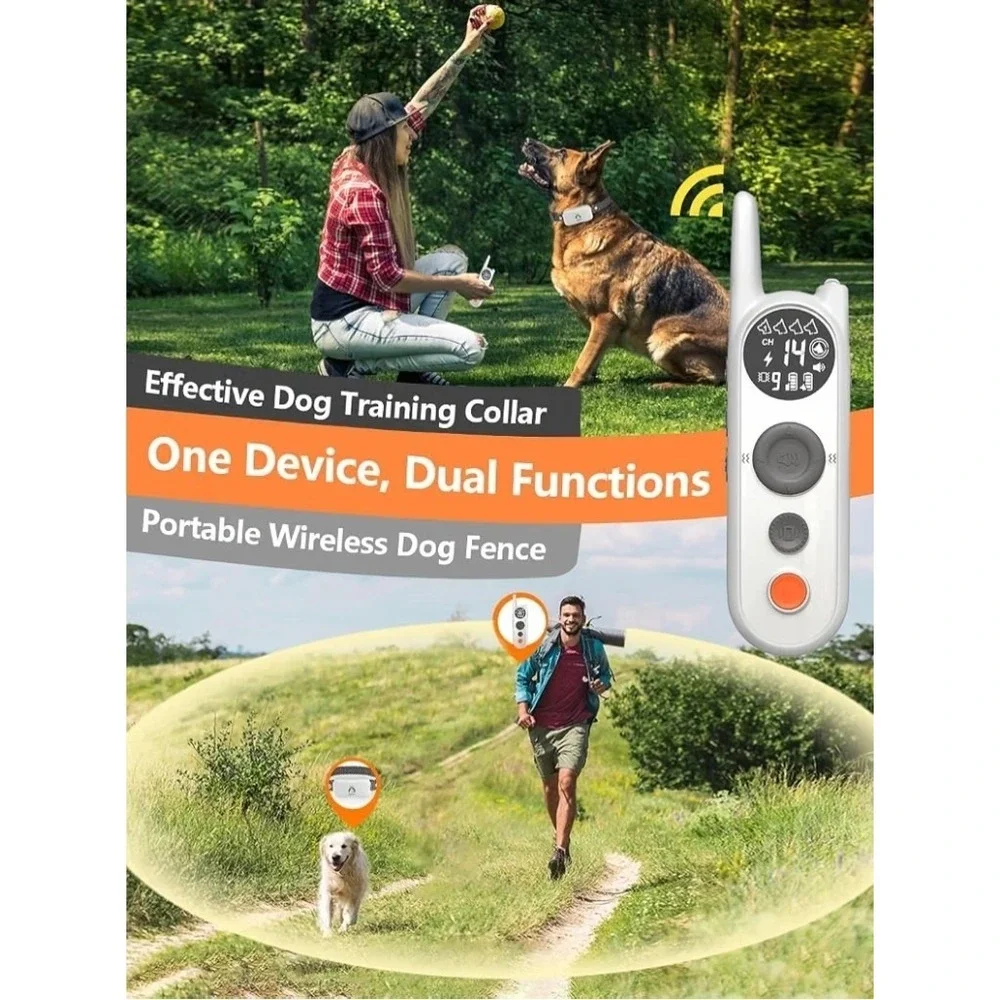 Wireless Dog Fence & Electronic Training Collar 3500' Fence 6100' Remote Trainin